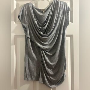 Anthropologie brand Bordeaux Charcoal gray Draped Women's Blouse